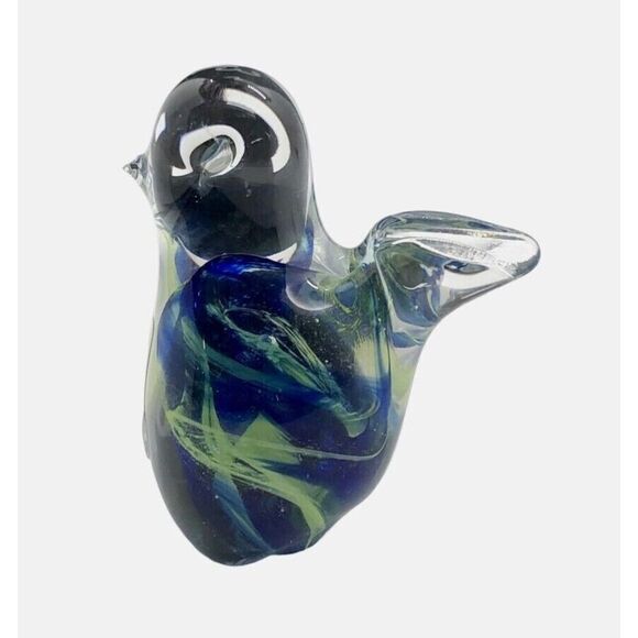 Art Glass Bird, Signed Mdina Malta Figurine With Original Sticker & Maker’s Mark - Picture 1 of 16